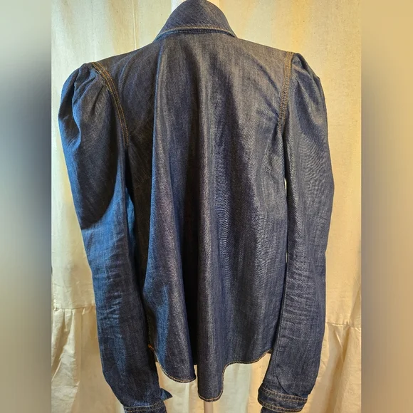 Veronica Beard Blue Denim Blouse - Picture 5 of 7